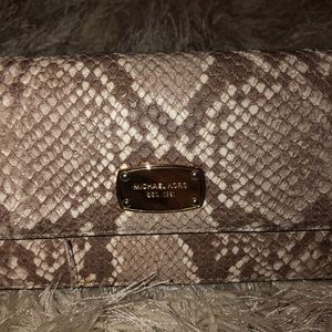Michael Kors Snakeskin Print Long Wallet
